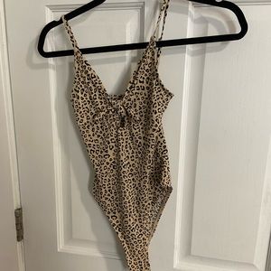 Leopard print one piece body suit